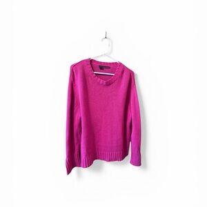 ✨360 Cashmere✨ Fuchsia Pink Wool Cashmere Mix Crew Neck Sweater
